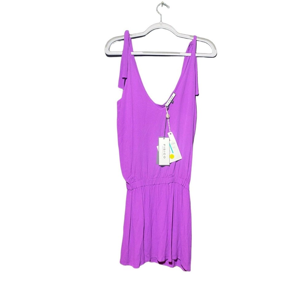 Fisico Women's Purple Sleeveless V-Neck Midi Dress Size S NWT